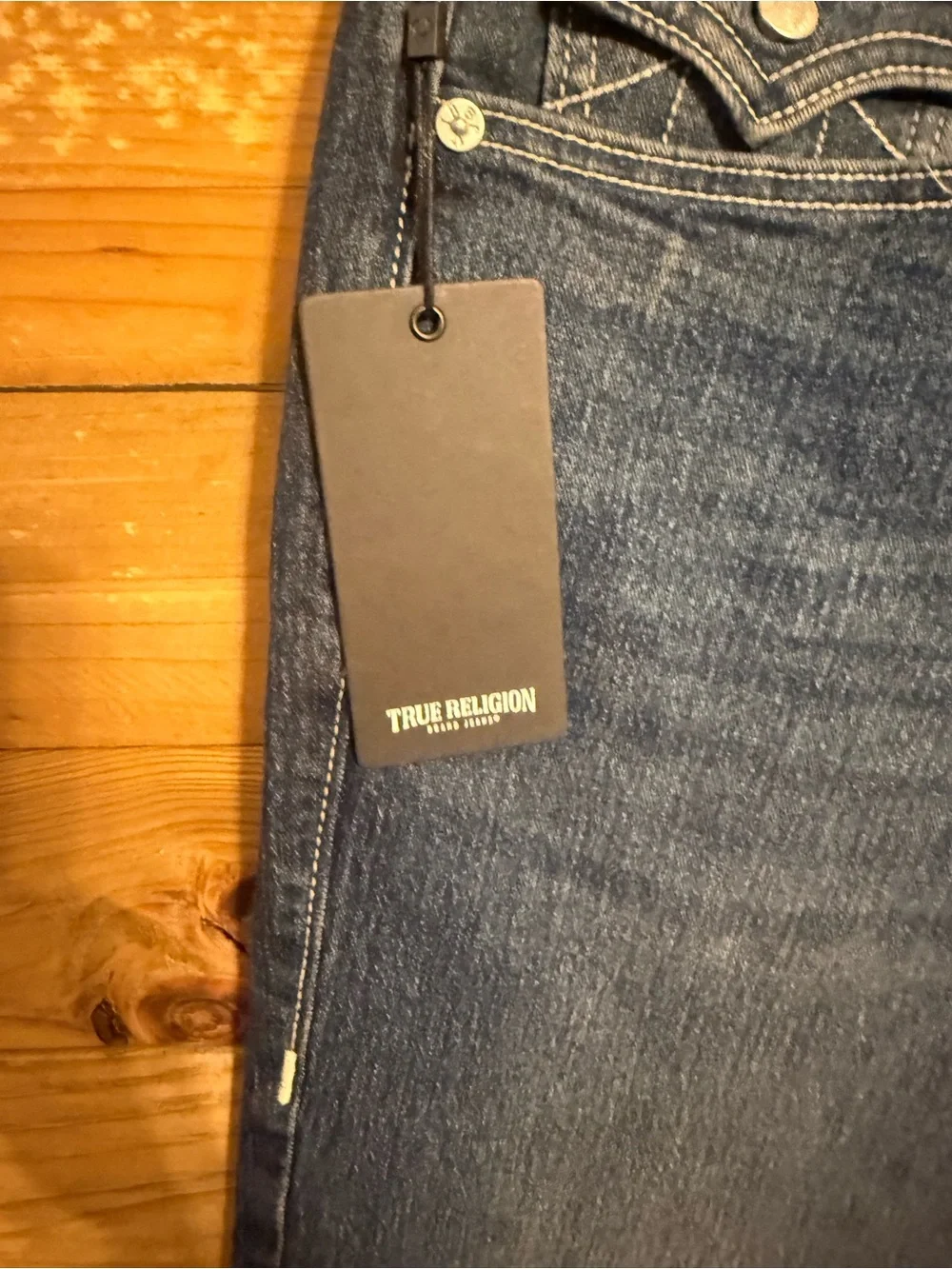 True Religion Men’s Slim Straight Jeans in Dark Blue